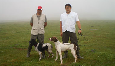 Ángel Venero con su pointer «Dakar», ganadores del regional cántabro de perros de muestra