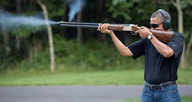 La Casa Blanca divulga una foto de Obama practicando el tiro al plato