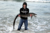 El joven pescador Borja Matas captura en Cue un extraño ejemplar de pez