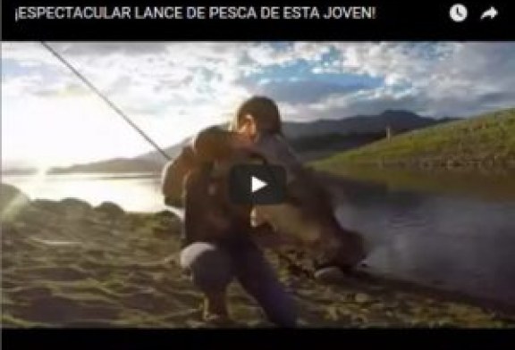 ¡ESPECTACULAR LANCE DE PESCA DE ESTA JOVEN!