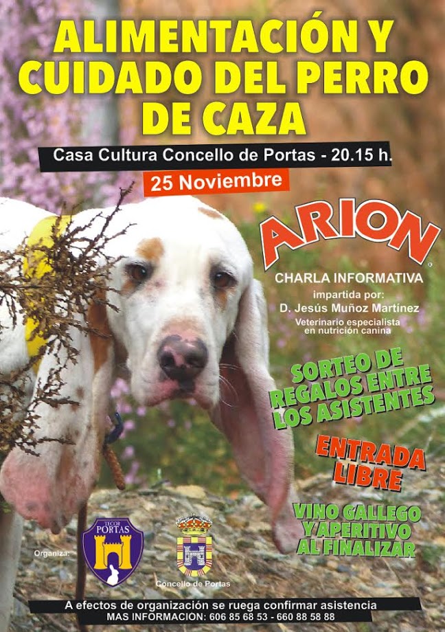 Charla sobre la alimentación y cuidados del perro de caza en Portas (Pontevedra)