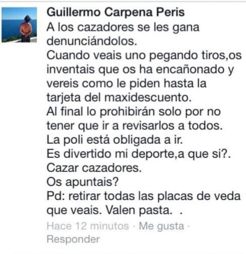 LA ONC DENUNCIA ANTE LA FISCALÍA A UN INDIVIDUO QUE INCITABA A DENUNCIAR FALSAMENTE A LOS CAZADORES