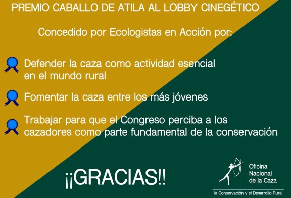 Ecologistas en Acción arremete contra la ONC concediendole el premio ATILA