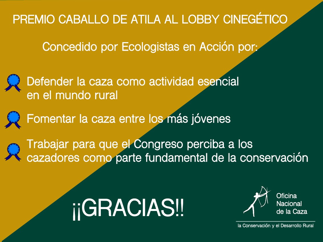 Ecologistas en Acción arremete contra la ONC concediendole el premio ATILA