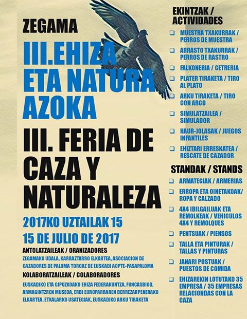 Gipuzkoa: 15 de julio – III Feria Zegama caza, pesca y naturaleza