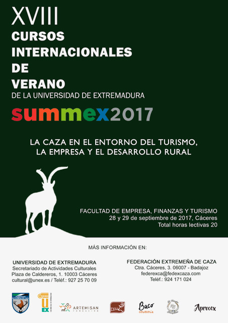 Extremadura: Hoy se celebra el Curso Internacional de Verano sobre el sector de la caza como motor económico