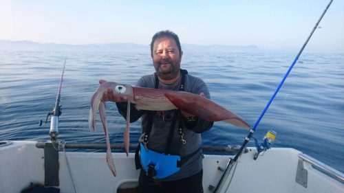 Gipuzkoa: Gran calamar pescado en Motrico