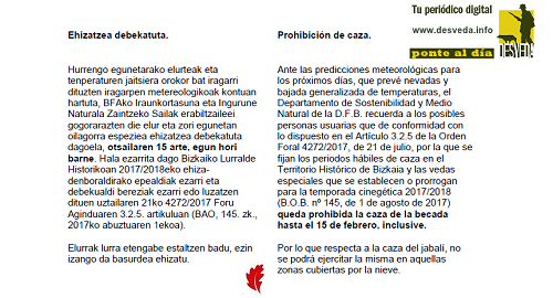 ¡Última hora! Cerrada la caza de Becada en Bizkaia