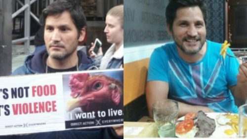 Conocido activista vegano pillado comiendo carne (+ vídeo)