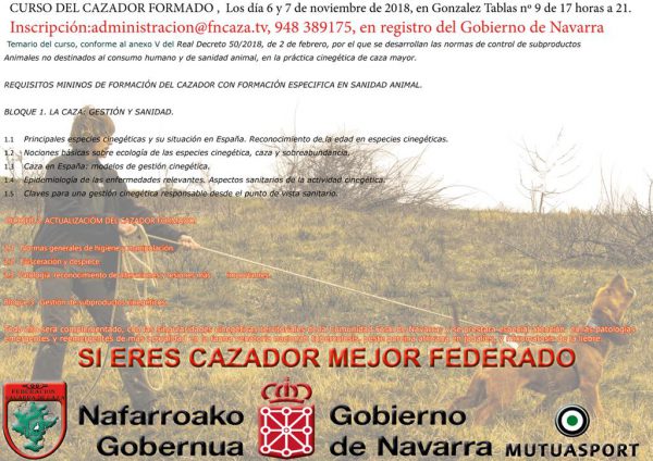 Curso para cazadores donde gestionar subproductos animales