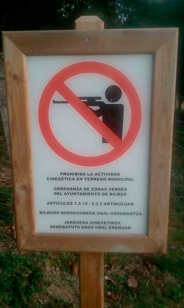 El Ayuntamiento de Bilbao dice NO a la caza