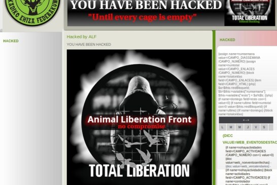 El Frente de Liberación Animal asegura haber hackeado la web de la Federación Vasca de Caza
