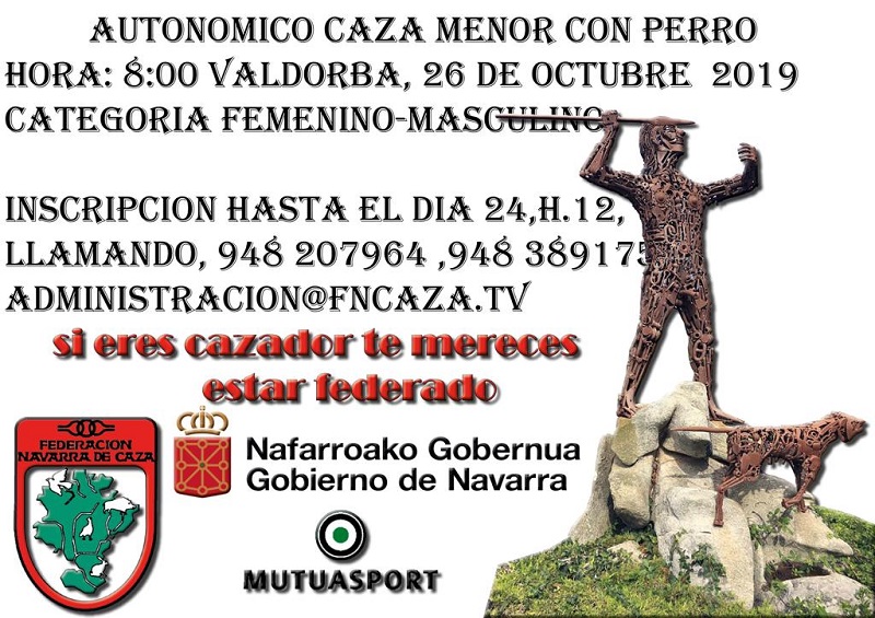 Autonómico de Navarra de Caza Menor Con Perro masculino y femenino