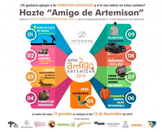 Artemisan sorteará quince experiencias y equipos de caza entre los que se sumen a la segunda campaña “Amigos de Artemisan”