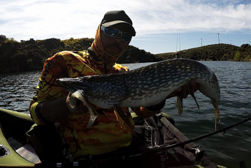 Pesca de lucios desde pato y a vertical