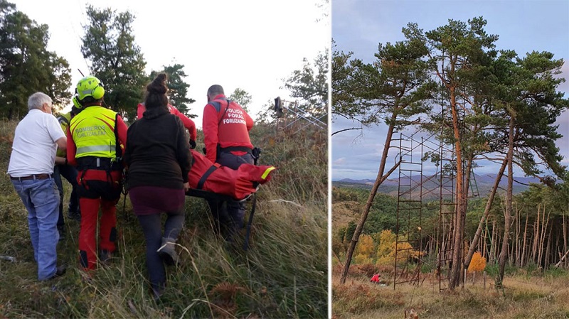 Una caída de entre 8 y 10 metros: herido grave un cazador tras precipitarse desde una palomera en Urdániz