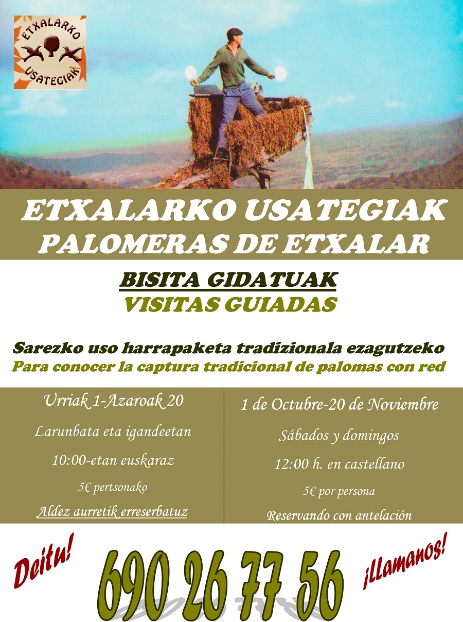 Visitas guiadas a las palomeras de Etxalar