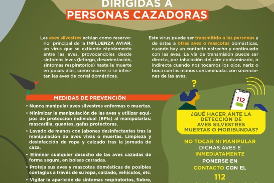 MEDIDAS FRENTE A LA INFLUENZA AVIAR DIRIGIDAS A PERSONAS CAZADORAS